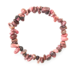 Rhodonite bracelet elastic chopped natural stone 19 cm, big healer of hearts