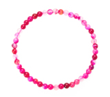 Agate pink banded bracelet elastic natural stone, ball 4 mm / 19 cm