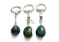 Jasper green Troml keychain pendant natural stone, approx. 10 cm