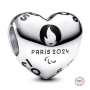Charm Sterling silver 925 Paris 2024 Olympics heart bead on bracelet sport