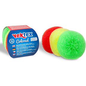 Vektex Plastic Scrubber Colored 3 pcs