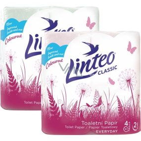 Linteo Classic toilet paper pink 2 ply, 150 pieces, 15 m, 4 pieces