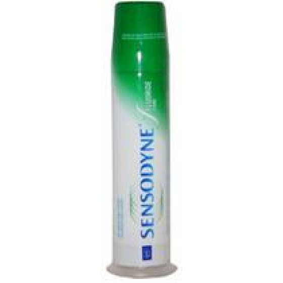Sensodyne Fluoride containing potassium nitrate toothpaste reduces tooth sensitivity and exposed necks 100 ml pump