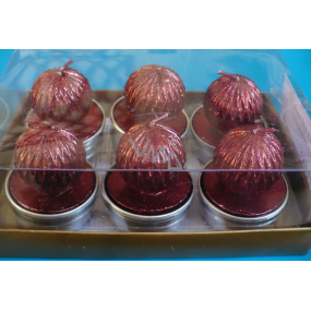 Admit Chocolates Tea Candle metallic claret ball 6 pieces