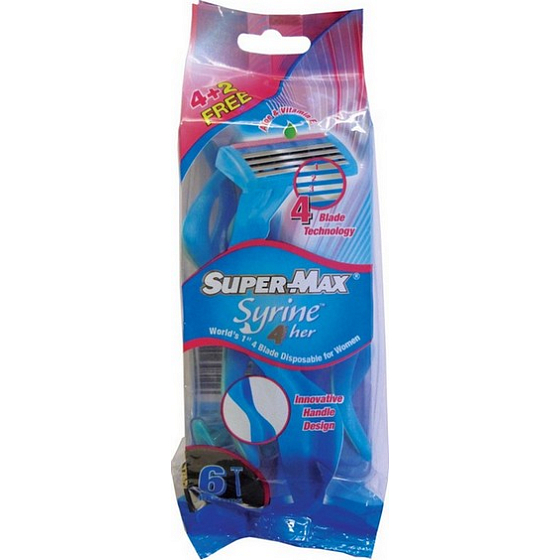 Super-Max Syrine 4-blade razor for women 6 pieces