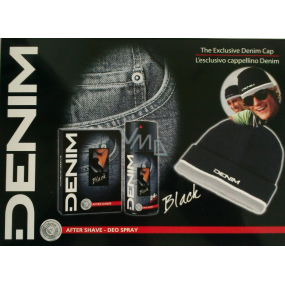 Denim Black aftershave 100 ml + deodorant spray 150 ml + cap, cosmetic set