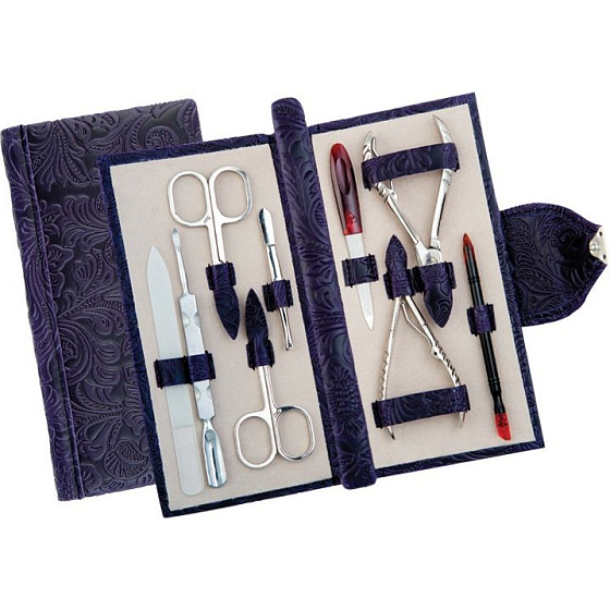 Dup Manicure Violet leatherette 9 piece pattern 4-0308 / 5161