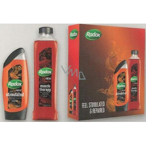 Radox Men Feel Stimulated 2 in 1 shower gel and shampoo for men 250 ml + Muscel Therapy bath foam 500 ml, cosmetic set