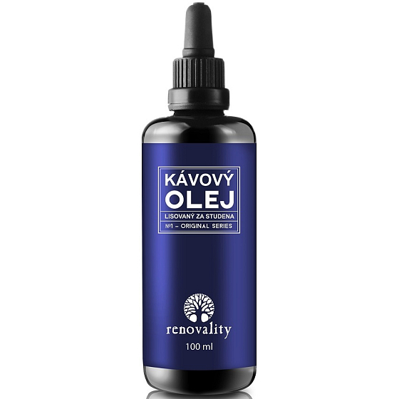 Renovality Cold-pressed coffee oil for the skin, cellulite, for massage 100 ml with a pipette