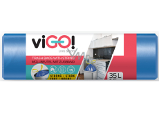 viGO! Trash bags retractable blue, 12 µ, 35 liters 50 x 60 cm 15 pieces