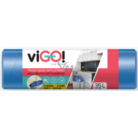 viGO! Trash bags retractable blue, 12 µ, 35 liters 50 x 60 cm 15 pieces