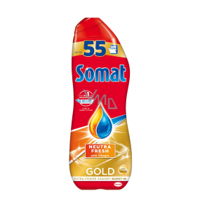 Somat Gold Neutra Fresh gel for the dishwasher combines cleansing power and a high degreasing effect of 55 doses of 990 ml