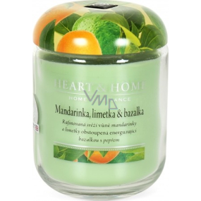 Heart & Home Tangerine, lime and basil Large soy scented candle burns up to 70 hours 310 g