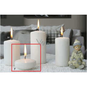 Lima Ice pastel candle white floating lens 70 x 30 mm 1 piece