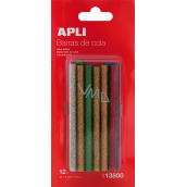 Apli Glitter Glue Sticks 7.5 mm x 10 cm, assorted colors, 12 pieces
