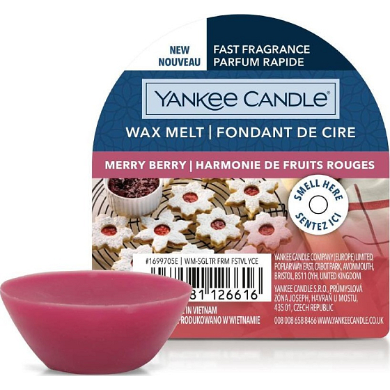 Yankee Candle Merry Berry - Linzer candy scented wax for aroma lamp 22 g