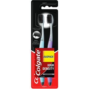 Colgate High Density Charcoal Toothbrush, Soft, 2 pcs
