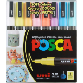 Posca Universal acrylic marker set 0,9 - 1,3 mm Mix of pastel colours 8 pieces PC-3M