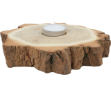 Wooden candle holder for tea light candle diameter approx. 10 cm with bark