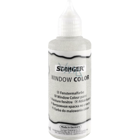 Stanger Glass Paint Transparent with silver glitter 80 ml