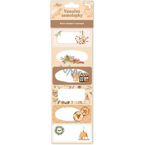 Nekupto Christmas Gift Stickers Beige 6 pieces