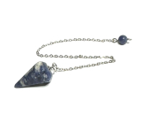 Sodalite pendulum natural stone 2,5 cm + 18 cm chain with bead, stone communication