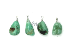 Chrysoprase Trommel pendant natural stone M, approx. 2,5 cm, AA qualitystone of harmony of family relations