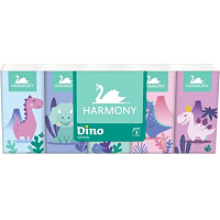 Harmony Dino 3-ply children's paper handkerchiefs, 10× 10 pcs