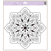 Template for adhesive film for glass paints Mandala filled circle 30 x 33,5 cm