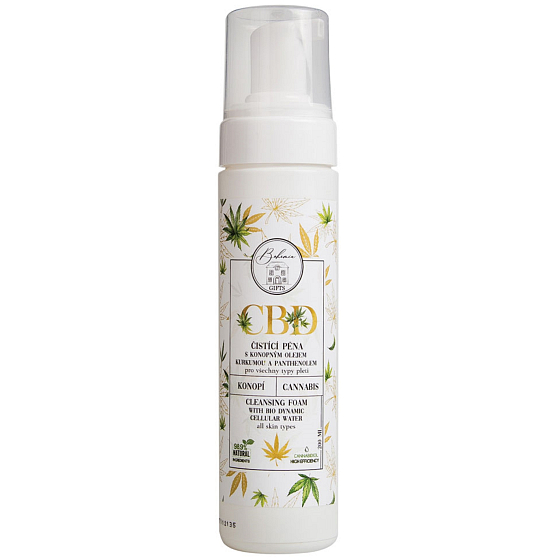 Bohemia Gifts CBD cleansing foam with hemp oil, turmeric and panthenol for all skin types 200 ml