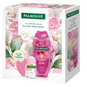 Palmolive Alluring Love Soft Rose & Peony Shower Gel 500 ml + Happy Roll-On Antiperspirant 50 ml + Gua Sha Facial Massage Tool, Cosmetic Set for Women