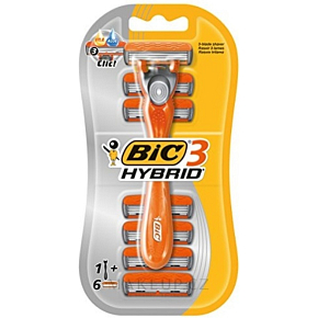 Bic Hybrid 3 men's razor + 6 replacement cartridges, 1 pc