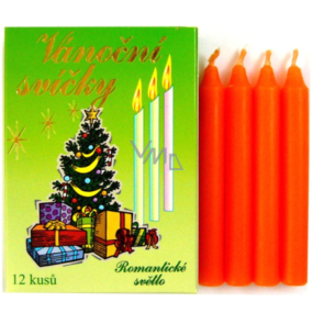 Romantic Light Christmas Candle Box Burning 90 Minutes Orange 12 Pieces