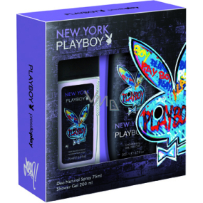 Playboy New York perfumed deodorant glass for men 75 ml + shower gel 200 ml, cosmetic set