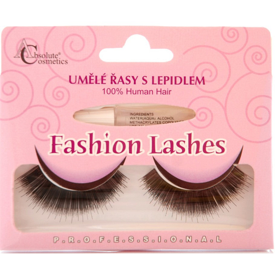 Absolute Cosmetics Fashion Lashes artificial adhesive lashes medium-length curved black 76 black 1 pair