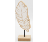 Nekupto Home Decor Decoration stand wooden feather 20 x 4 x 6 cm