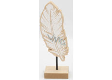 Nekupto Home Decor Decoration stand wooden feather 20 x 4 x 6 cm