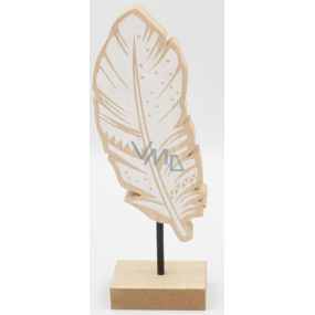 Nekupto Home Decor Decoration Stand Wooden Feather 20 x 4 x 6 cm