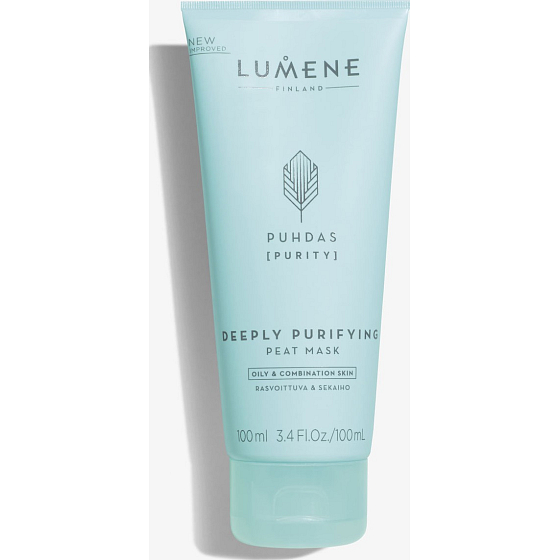 Lumene Puhdas Purity Deeply Purifying Peat Mask Deep Cleansing Face Mask with Peat for Oily and Combination Skin 100 ml