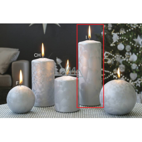 Lima Ice silver candle cylinder 70 x 200 mm 1 piece