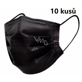 Veil 4 layers protective medical non-woven disposable, low breathing resistance 10 pieces black