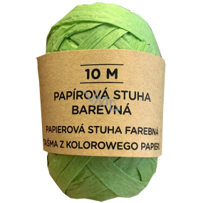 Albi Raffia natural paper ribbon Green 10 m