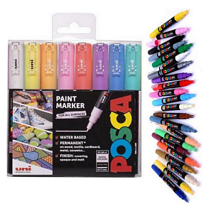 Posca Universal set of acrylic markers 0,7 - 1 mm Pastel colours 8 pieces PC-1M