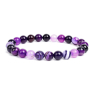 Agate purple bracelet elastic natural stone, ball 6 mm / 16 - 17 cm