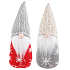 Gnome with glitter hat and snowflakes 25 cm various types