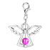 Guardian angel pendant with dark pink seed bead 29 x 37 mm 1 piece