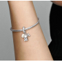 Charm Sterling Silver 925 Plush Baby Bear 3in1, Bracelet Pendant Family