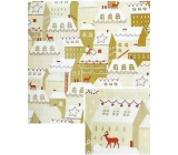 Nekupto Christmas gift wrapping paper 70 x 200 cm Beige, houses
