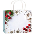 Gift paper bag 32 x 26 x 12,7 cm Christmas with stars and red berries