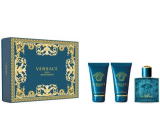 Versace Eros pour Homme Eau de Toilette 50 ml + Shower Gel 50 ml + After Shave Balm 50 ml, gift set for men